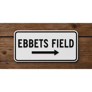 Ebbets Field Baseball Street Sign Brooklyn New York Dodgers